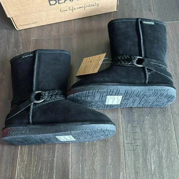 Bearpaw Adele Mid Calf,cow buck upper,wool blend faux fur lining,neverwet - Picture 2 of 14